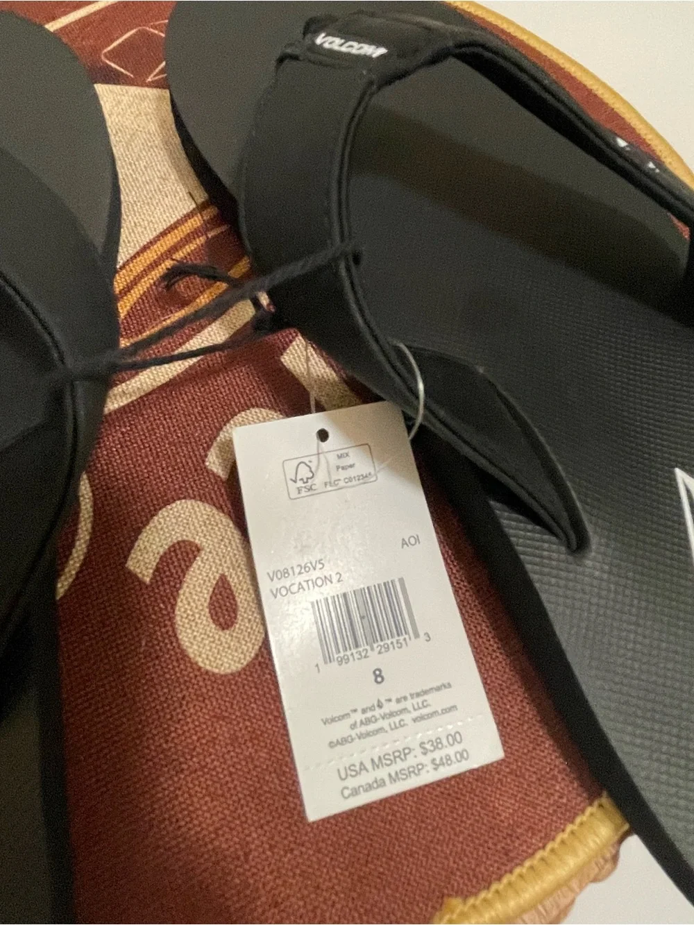 Volcom Black Men's Logo Thong Sandals